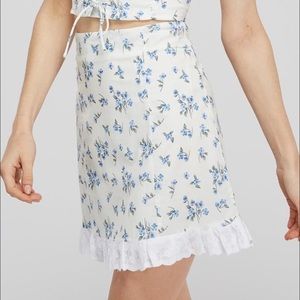 RUFFLE-HEM FLORAL SKIRT Emory Park XS